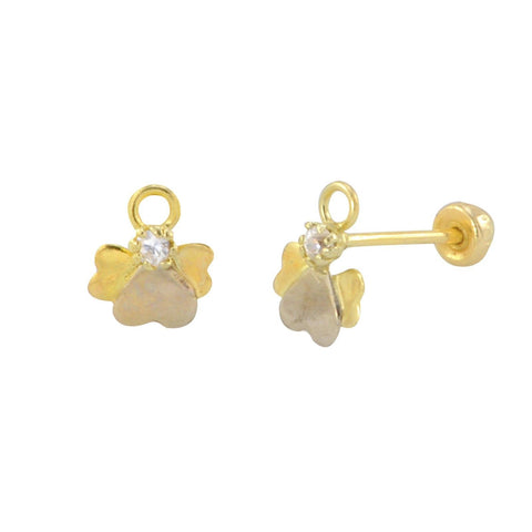 14k Gold Angel Earrings with Screwbacks - Jewelryland.com