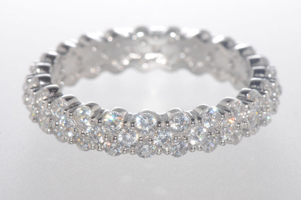 925 Sterling Silver Cubic Zirconia Micropave Set Eternity CZ Ring 4mm Wide Band - Jewelryland.com