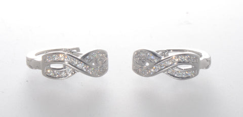 Sterling Silver Infinity CZ Huggie Hoop Earrings - Jewelryland.com