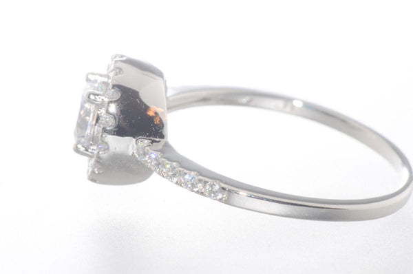 Sterling Silver Cubic Zirconia Ring 5mm Round Center Stone with Accent Stones - Jewelryland.com