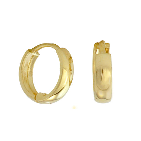 10k Yellow Gold Tiny Huggie Hoop Earrings High Polish 9mm x 2mm - Jewelryland.com