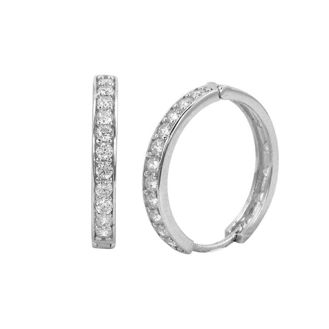 Sterling Silver Hoop Earrings 18mm x 3mm - Jewelryland.com