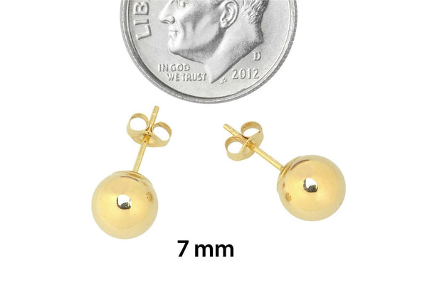 10k Yellow Gold Ball Stud Earrings For Kids 2mm-7mm - Jewelryland.com