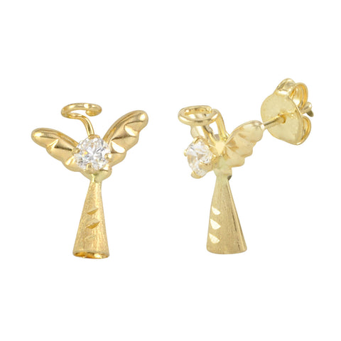 10k Yellow Gold Angel Earrings with Pushbacks 10mm x 9mm - Jewelryland.com