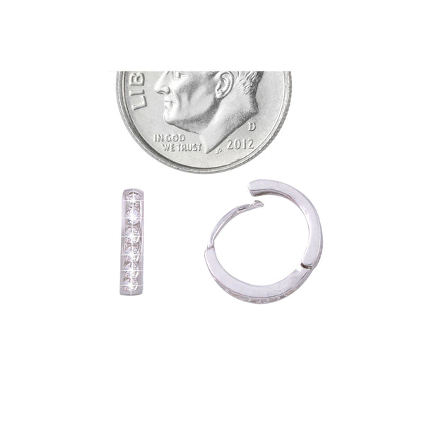 925 Sterling Silver Small CZ Hoop Earrings for Children - Jewelryland.com