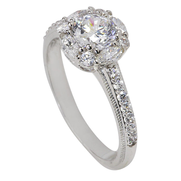 Womens Ring .925 Sterling Silver 6mm CZ 3/4ct AAA Grade Cubic Zirconia - Jewelryland.com