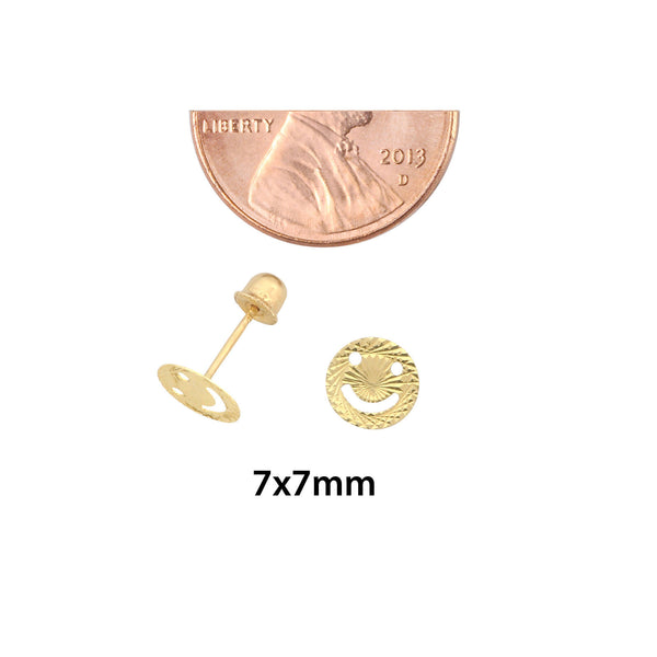 10k Yellow Gold Smiley Face Children's Earrings with Screwbacks - Jewelryland.com
