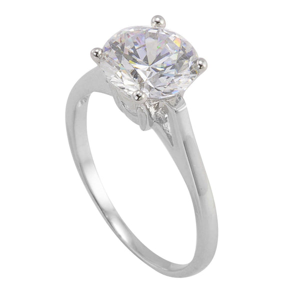 2ct Solitaire Ring Round Clear Cubic Zirconia Stone Sterling Silver Jewelry - Jewelryland.com