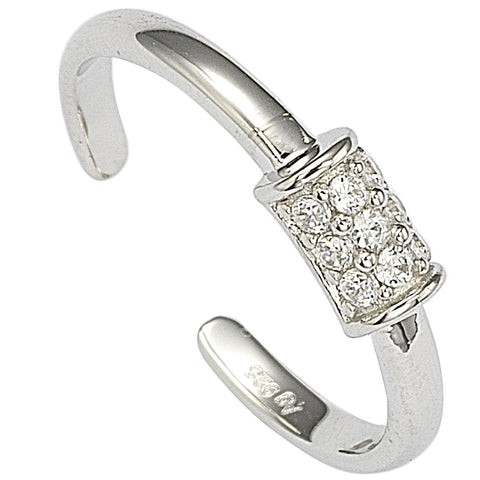 925 Sterling Silver Toe Ring White CZ Cubic Zirconia Cluster - Jewelryland.com