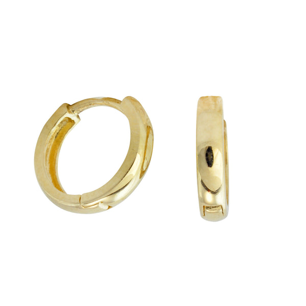 10k Yellow Gold Huggie Hoop Earrings Smooth High Polish 11mm x 2mm - Jewelryland.com