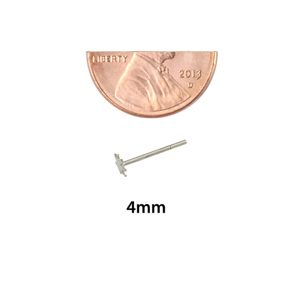Sterling Silver Star Nose Stud Nose Pin 4mm - Jewelryland.com