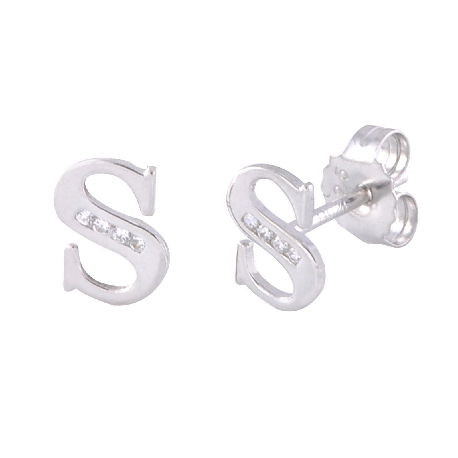 Flipkart.com - Buy StarLite 925 Sterling Silver letter S 18 K Gold Plated  Earring Cubic Zirconia Sterling Silver Stud Earring Online at Best Prices  in India