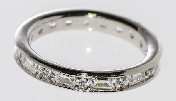 Sterling Silver Band CZ Ring 4mm Cubic Zirconia AAA Grade CZ Stones - Jewelryland.com