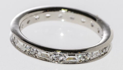 Sterling Silver Band CZ Ring 4mm Cubic Zirconia AAA Grade CZ Stones - Jewelryland.com