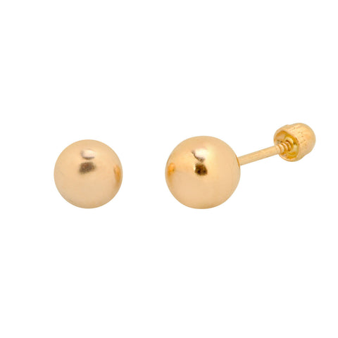 10k Rose Gold Earrings Round Ball Studs with Screwbacks High Polish 2.5mm-7mm - Jewelryland.com