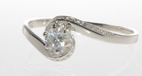 Sterling Silver Womens Cubic Zirconia Ring Round Clear CZ 4mm Stone - Jewelryland.com