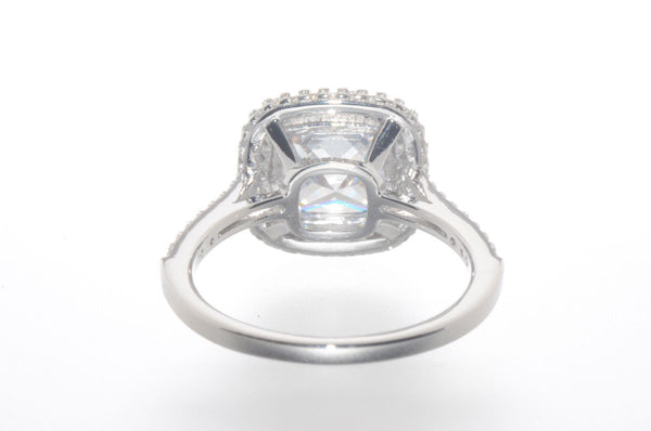 Sterling Silver CZ Ring 9mm Square Princess Cut Center Stone with Accent Stones - Jewelryland.com