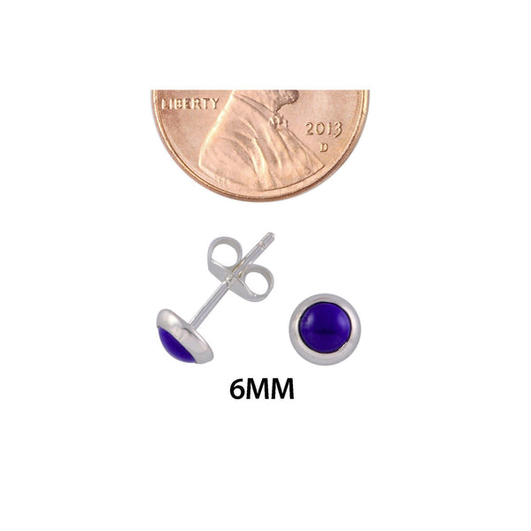 Amethyst Earrings Gemstone Studs Sterling Silver 6mm Round Genuine - Jewelryland.com