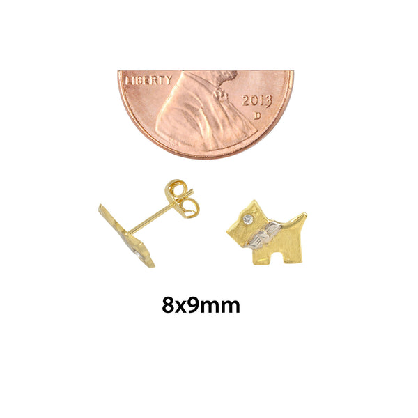 Dog Earrings 10k Yellow Gold with Pushbacks - Jewelryland.com