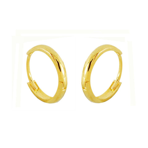 10k Yellow Gold Hoop Earrings 13mm Medium Hinged Hoops - Jewelryland.com