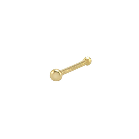 Ball Nose Stud 22G 14k Yellow Gold Nose Bone Pin 1.5mm - Jewelryland.com