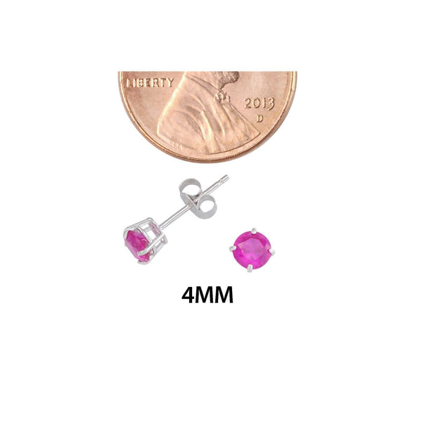 Ruby Stud Earrings July Birthstone 14k White Gold - Jewelryland.com