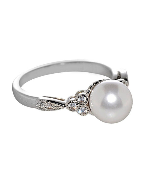 Pearl Ring Sterling Silver Ladies Jewelry - Jewelryland.com