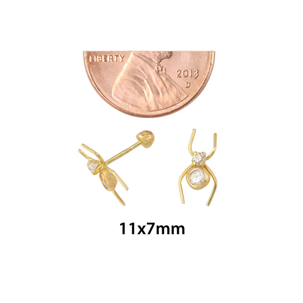 Spider Earrings 10k Yellow Gold with Screwbacks 11x7 - Jewelryland.com