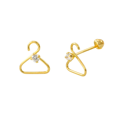 Coat Hanger Earrings 10k Yellow Gold with Screwbacks 8x8 - Jewelryland.com