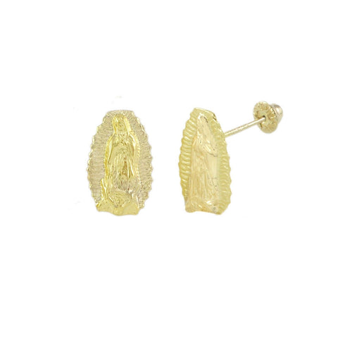 10k Yellow Gold Mini Guadalupe Stud Earrings Screwbacks 10mm - Jewelryland.com
