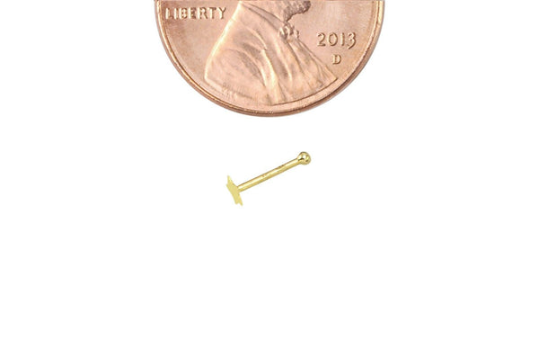 Nose Stud 22G 3mm Star 14k Yellow Gold Nose Bone Pin - Jewelryland.com