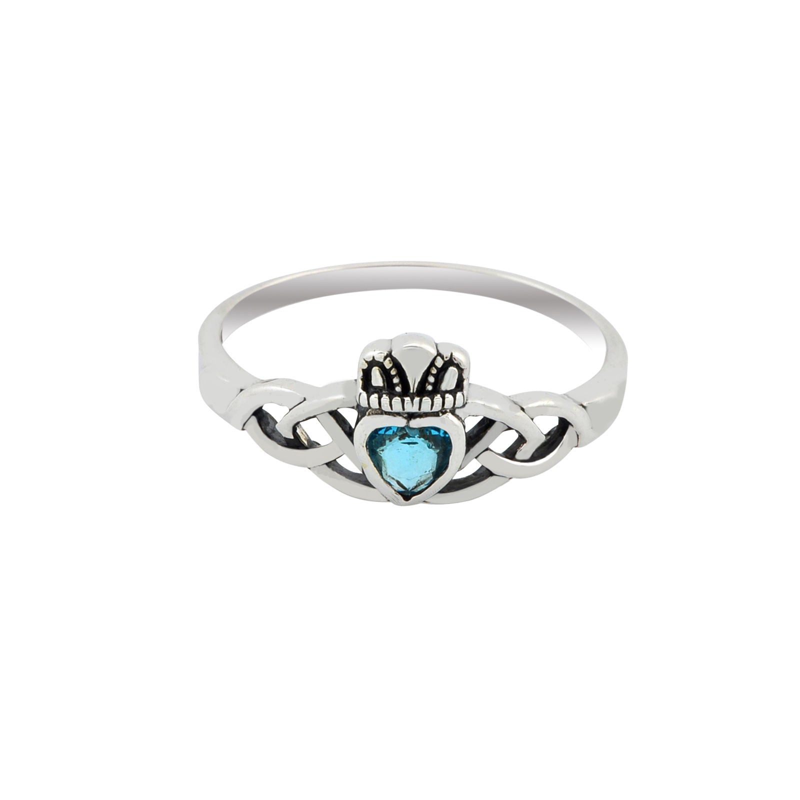Onyx Claddagh ring - 14K White Gold |JewelsForMe