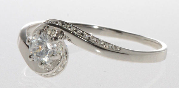 Sterling Silver Womens Cubic Zirconia Ring Round Clear CZ 4mm Stone - Jewelryland.com