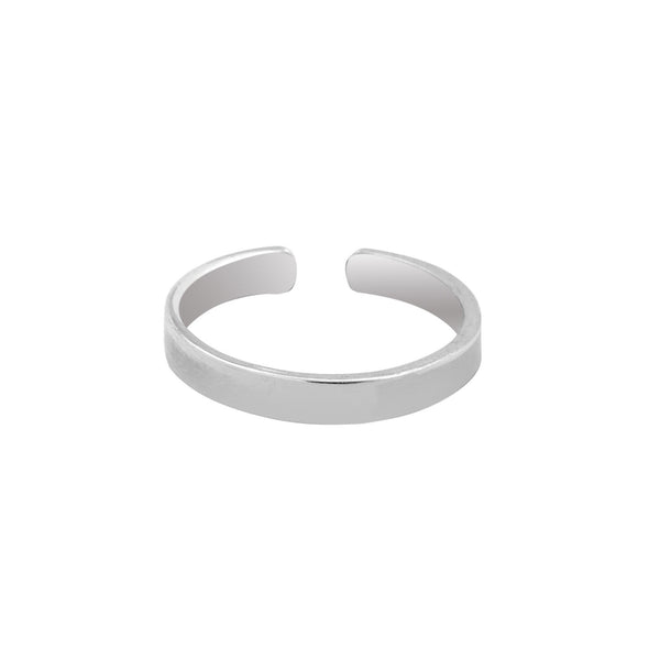 Sterling Silver Adjustable 2.5 mm Plain Flat Band Toe Ring - Jewelryland.com