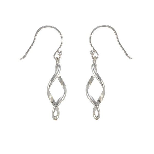 .925 Sterling Silver Spiral Twist Dangle Earrings - Jewelryland.com