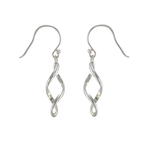 .925 Sterling Silver Spiral Twist Dangle Earrings - Jewelryland.com