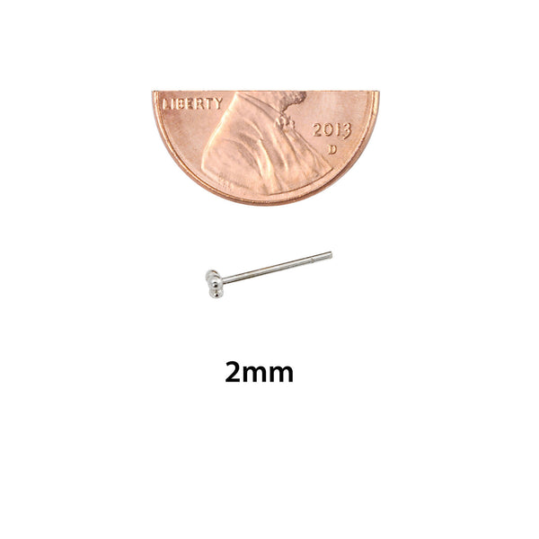Sterling Silver Tiny 3 Ball Triangle Nose Stud Nose Pin - Jewelryland.com