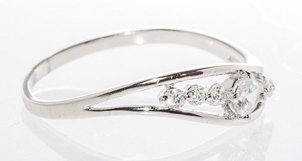 Sterling Silver 7 Circles CZ Cubic Zirconia Ring Sizes 4 5 6 7 8 9 - Jewelryland.com
