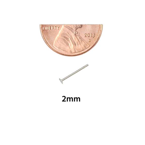 Sterling Silver Heart Nose Stud Nose Pin 2mm - Jewelryland.com