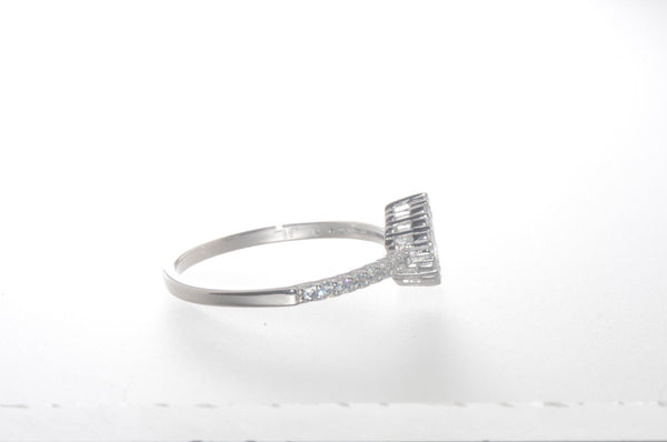 Sterling Silver Pear-Shaped CZ Ring 1ct - Jewelryland.com