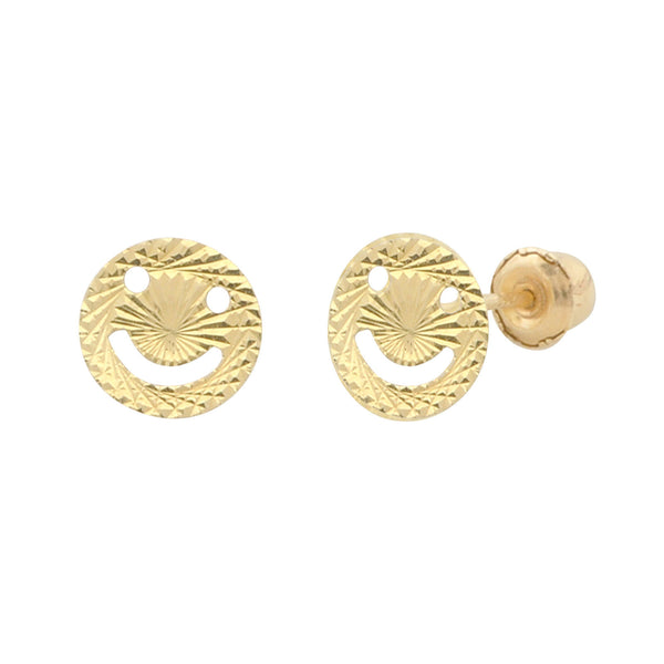 10k Yellow Gold Smiley Face Children's Earrings with Screwbacks - Jewelryland.com