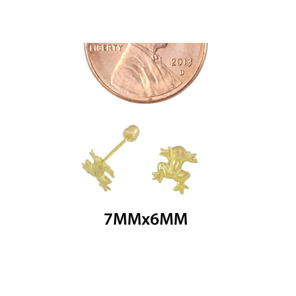 10k Yellow Gold Mini Frog Stud Earrings Screwbacks - Jewelryland.com