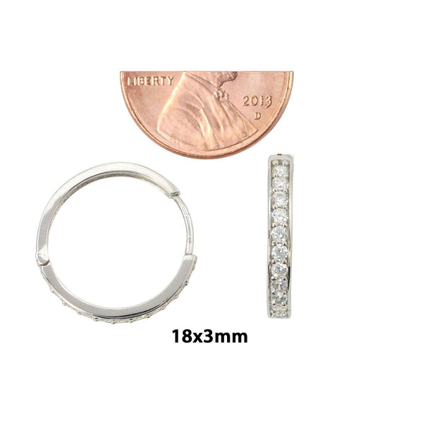 Sterling Silver Hoop Earrings 18mm x 3mm - Jewelryland.com