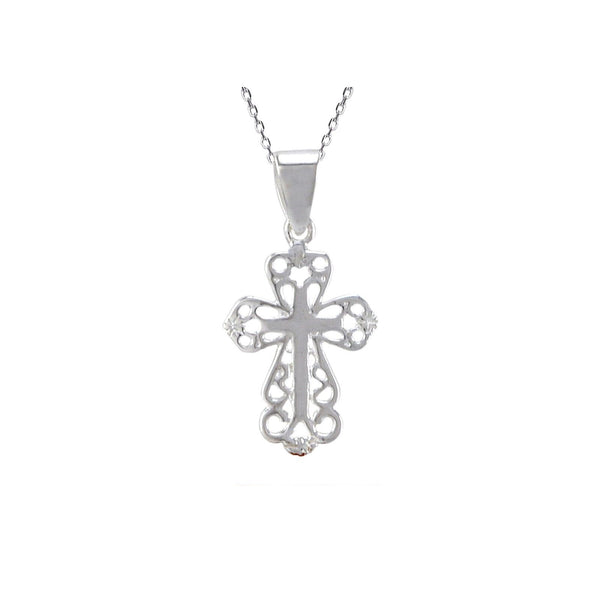 Sterling Silver Ornate Celtic Cross Pendant Necklace