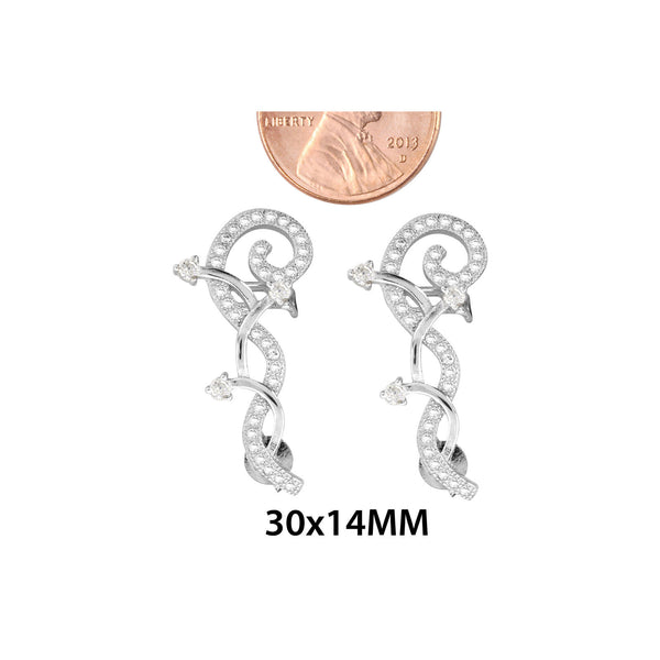 Sterling Silver Ear Cuff Swirl Design - Jewelryland.com