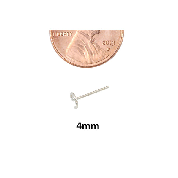 Sterling Silver Swirl Nose Stud Nose Pin - Jewelryland.com