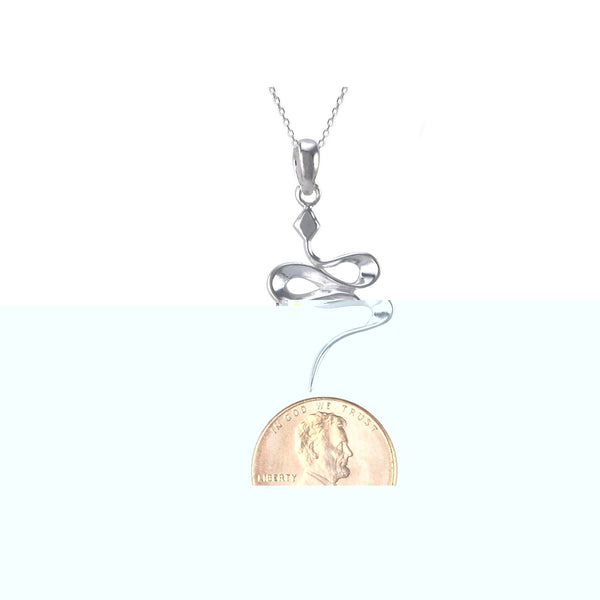 925 Sterling Silver Snake Pendant Necklace - Jewelryland.com