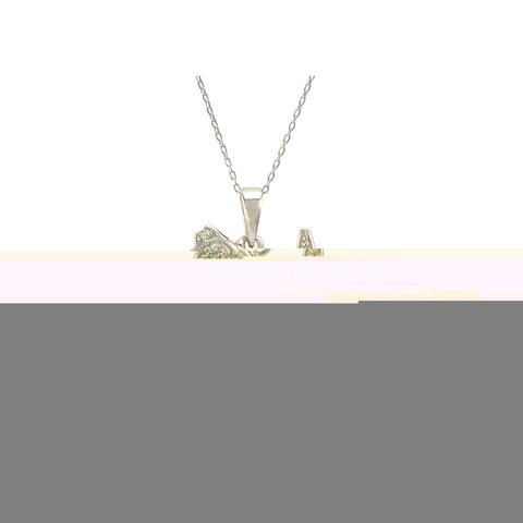Sterling Silver Puppy Dog Diamond Necklace, 18" (.01 cttw, I-J, I2-I3) - Jewelryland.com