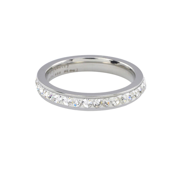 Stainless Steel White CZ Ring Stackable Band 4mm Cubic Zirconia - Jewelryland.com