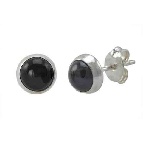 Sterling Silver Garnet Gemstone Earrings 7 mm Round - Jewelryland.com